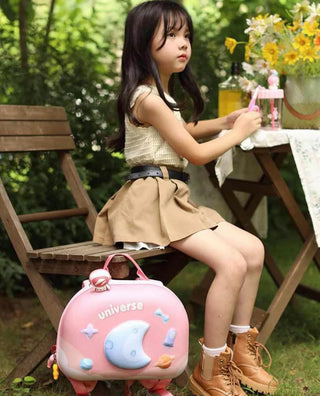 3D Moon & Space Design Hard Shell Backpack