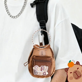 Mini Animal Backpack Coin Purse – Zipper Pouch with Front Pocket & Keychain