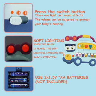 Police Car Design Keyboard Piano for Kids Age 2+