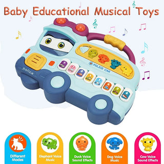 Police Car Design Keyboard Piano for Kids Age 2+