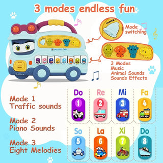 Police Car Design Keyboard Piano for Kids Age 2+