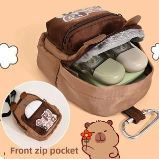 Mini Animal Backpack Coin Purse – Zipper Pouch with Front Pocket & Keychain