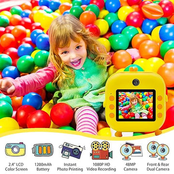 Kid-Friendly Duck-Theme Instant Capture and Print Camera