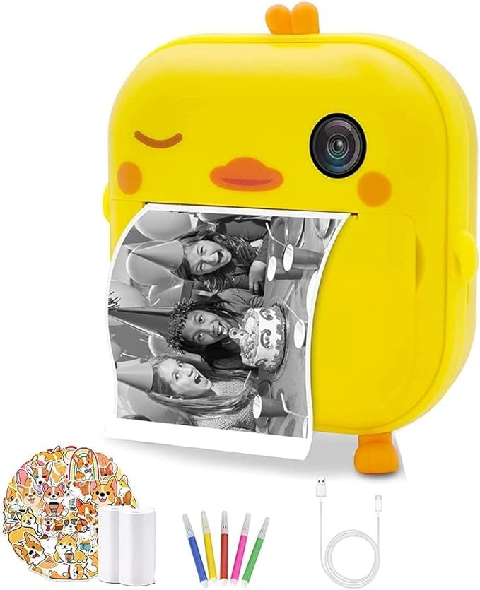 Kid-Friendly Duck-Theme Instant Capture and Print Camera