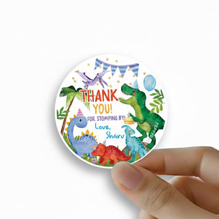 Round Thank You Label - Dino Party (24 Pcs) (PREPAID ONLY)
