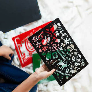 Set of Three Chritmas Stencil with Scratch Paper