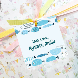 Gift Tag - Fish Blue (48 pcs) (PREPAID ONLY)