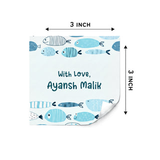 Gift Labels - Blue Fish (24pcs) (PREPAID ONLY) (Dispatch in 5-6 Days)