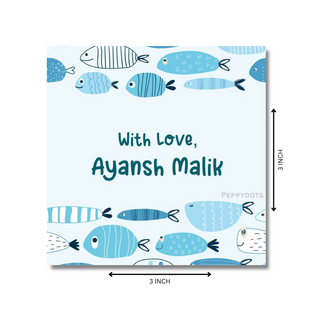 Gift Tag - Fish Blue (48 pcs) (PREPAID ONLY)