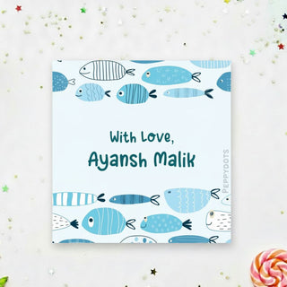 Gift Labels - Blue Fish (24pcs) (PREPAID ONLY) (Dispatch in 5-6 Days)
