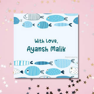 Gift Tag - Fish Blue (48 pcs) (PREPAID ONLY)
