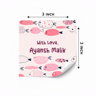 Gift Labels - Pink fish (24pcs) (PREPAID ONLY) (Dispatch in 5-6 Days)