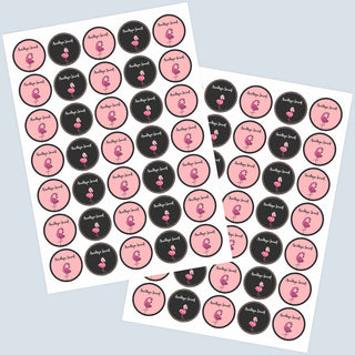 Round Waterproof Labels - Flamingo (77 pcs) (PREPAID ONLY)
