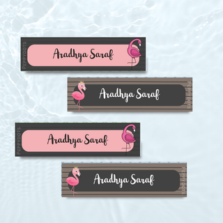 Waterproof Labels - FLAMINGO -  Pack of 88 labels - PREPAID ONLY