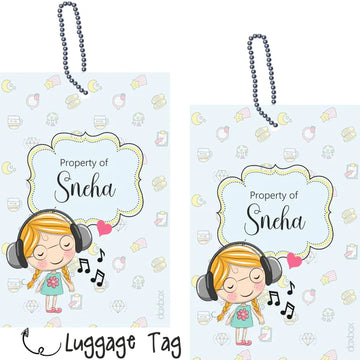 Luggage Tags - Green Girl - Pack of 2 Tags - PREPAID ONLY