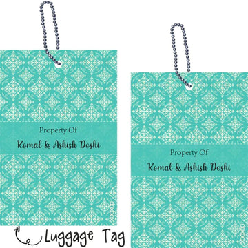 Luggage Tags - Green Vintage - Pack of 2 Tags - PREPAID ONLY