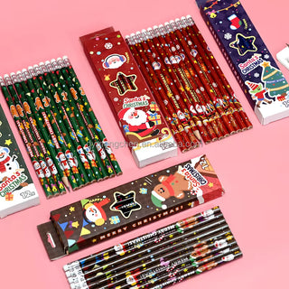 Christmas-Themed Pencil Pack of 12 (Random design)