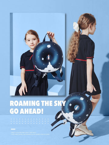 Explore the Galaxy with Our Space-themed Donut Hard Shell Backpack for Kids