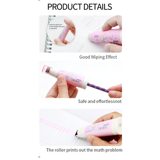 3 in 1 Multi Functional Math Roller Stamp with Eraser & Sharpener (Random 1pc)