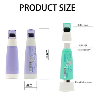 3 in 1 Multi Functional Math Roller Stamp with Eraser & Sharpener (Random 1pc)