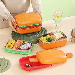 Burger Design 3 Layer Lunch Box for Kids