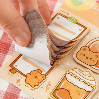 Cute Chibi Charm Kawaii Memo Pad Set — Cute Die-Cut Sticky Notes for Kids (Pack Of 4)