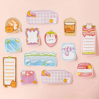 Cute Chibi Charm Kawaii Memo Pad Set — Cute Die-Cut Sticky Notes for Kids (Pack Of 4)