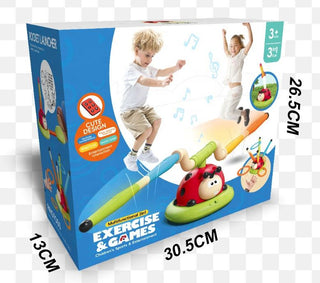 3-in-1 Ladybug Activity Toy Set for Kids – Rocket Launcher, Ring Toss & Balance Bar with Music | Ages 3+