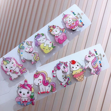 Baby Unicorn Design Acrylic  Hair Clip: Enchanting Alligator Hair Clip for Girls Pack of 5