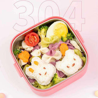 2-Layer Kids Bento Lunch Box 600ml with Cutlery