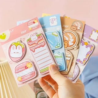 Cute Chibi Charm Kawaii Memo Pad Set — Cute Die-Cut Sticky Notes for Kids (Pack Of 4)