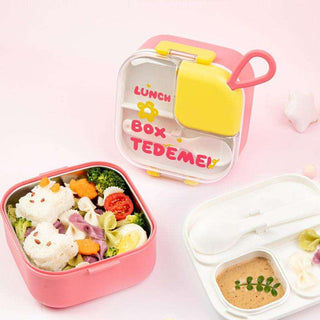 2-Layer Kids Bento Lunch Box 600ml with Cutlery