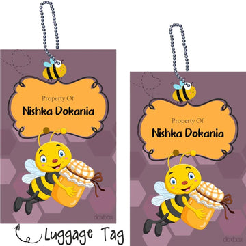 Luggage Tags -Honey Bee- Pack of 2 Tags - PREPAID ONLY