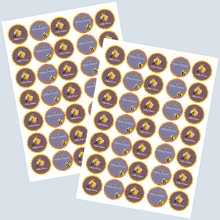 Round Waterproof Labels - Honey Bee (77 Pcs) (PREPAID ONLY)
