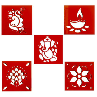 Diwali DIY Rangoli Kit - Set Of Five Stencil