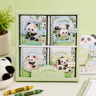 Kawaii Panda Spiral Notebook with Sticker Tabs & Elastic Strap