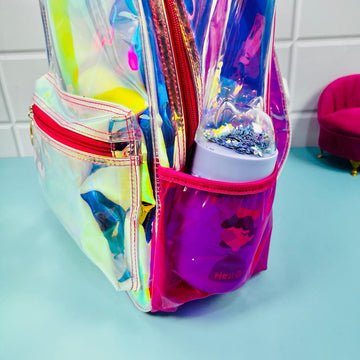 Glowing Hues on the Go: Holographic Backpack - Stand Out with Style and Shine