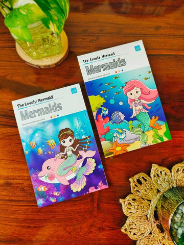 Doodle Delights: Compact Drawing Book with 6-Color Strip and Paintbrush (Mermaid)