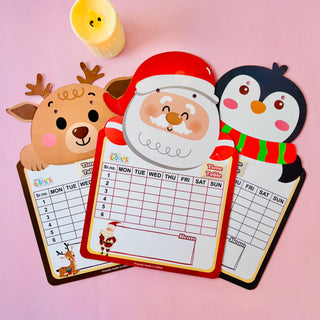 Pack of 3 | Cots and Cuddles Christmas Design Write and Wipe Board for Kids