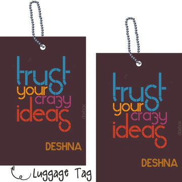 Luggage Tags - Ideas Quote - Pack of 2 Tags - PREPAID ONLY