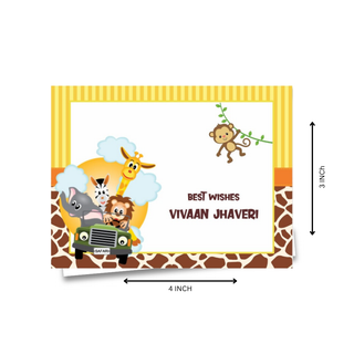 Personalised Gift Notecard - Jungle Safari (18pcs) (PREPAID ONLY) (Dispatch in 5-6 Days)