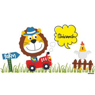 Personalised Water bottle - Lion On The Tractor (PREPAID ONLY)