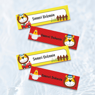 Waterproof Labels - Lion on a tractor - Pack of 88 labels - PREPAID ONLY