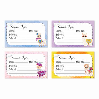 Personalized School Book Labels - Llama Love (PREPAID ORDER)