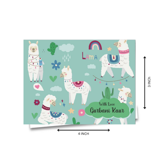 Personalised Gift Notecard - Llama Blue (18pcs) (PREPAID ONLY) (Dispatch in 5-6 Days)