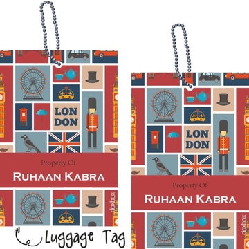 Luggage Tags - London Life- Pack of 2 Tags - PREPAID ONLY