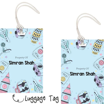 Luggage Tags - Around the world - Pack of 2 Tags- PREPAID ONLY