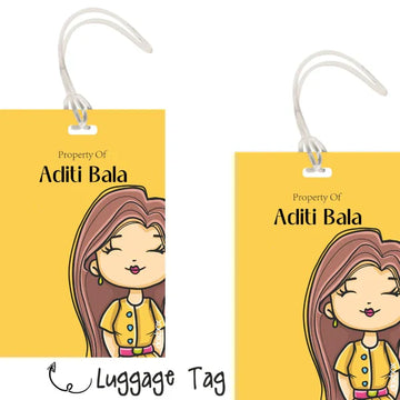 Luggage Tags - Luggage tag - Yellow- Pack of 2 Tags - PREPAID ONLY