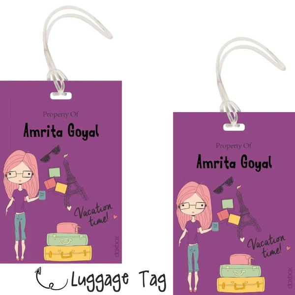 Luggage Tags - Purple Vacation - Pack of 2 Tags-PREPAID ONLY