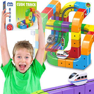 DIY Magnetic Train Building Blocks – Electric Anti-Gravity Track Set (51/32 Pcs Block Set)